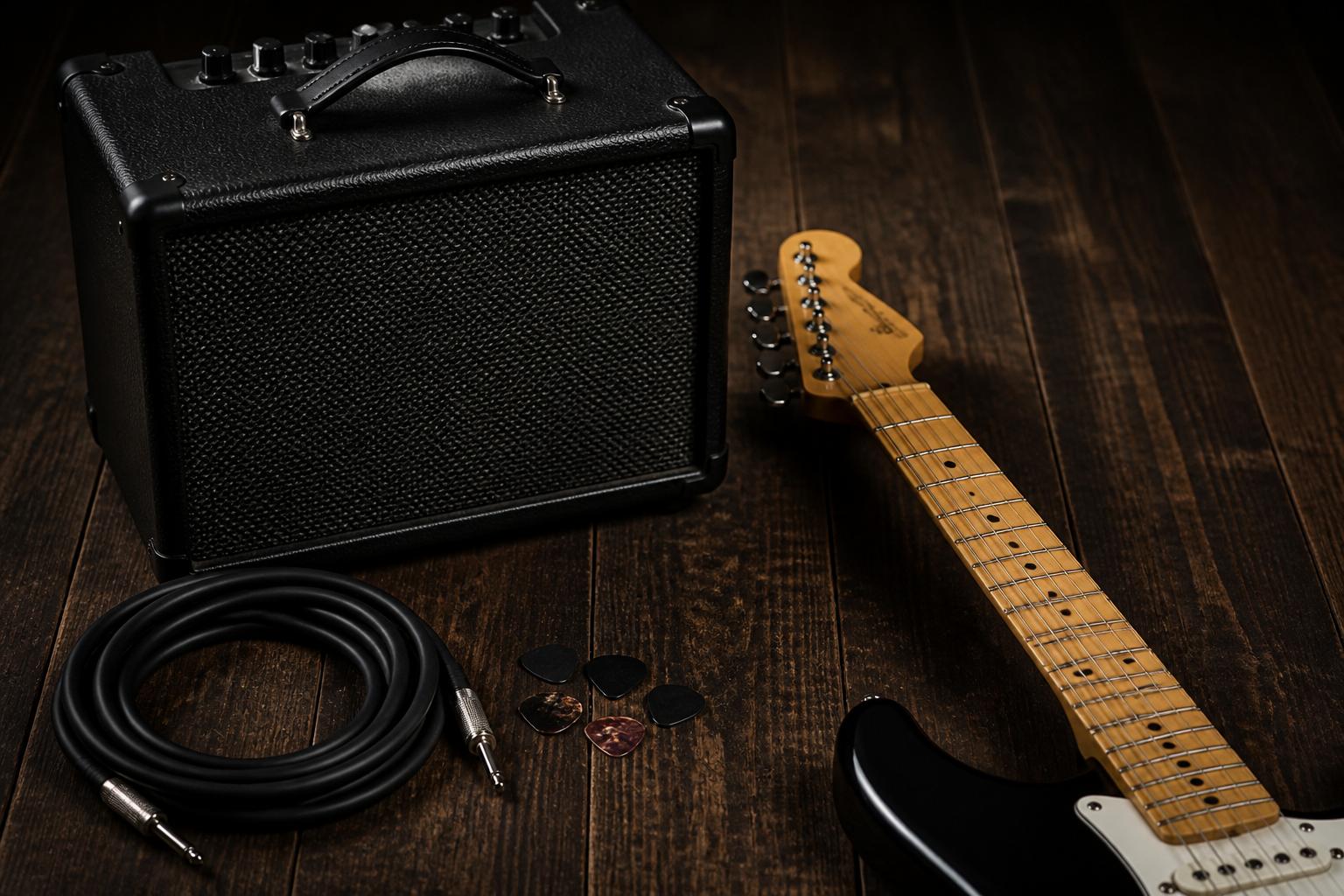 Guitar amplifier, cable and electric guitar